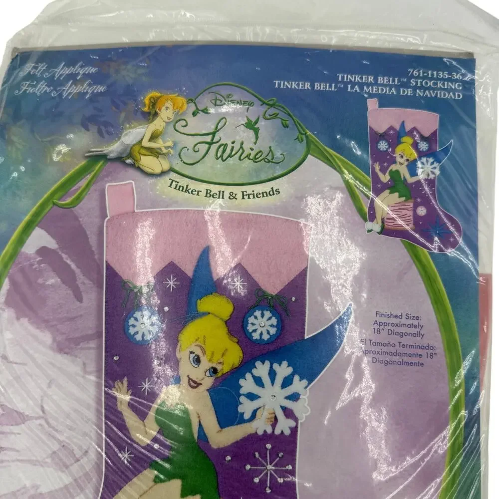 Disney Fairies Tinker Bell & Friends Felt Applique Christmas Stocking Kit NEW